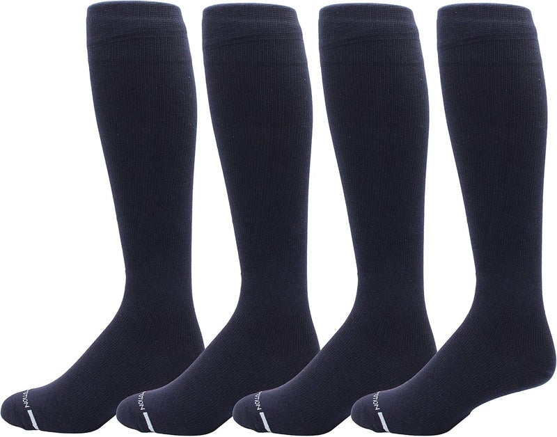 Dr Motion 4 Pairs Men's Athletic Traveler Graduated Compression Knee High Socks - Image 1