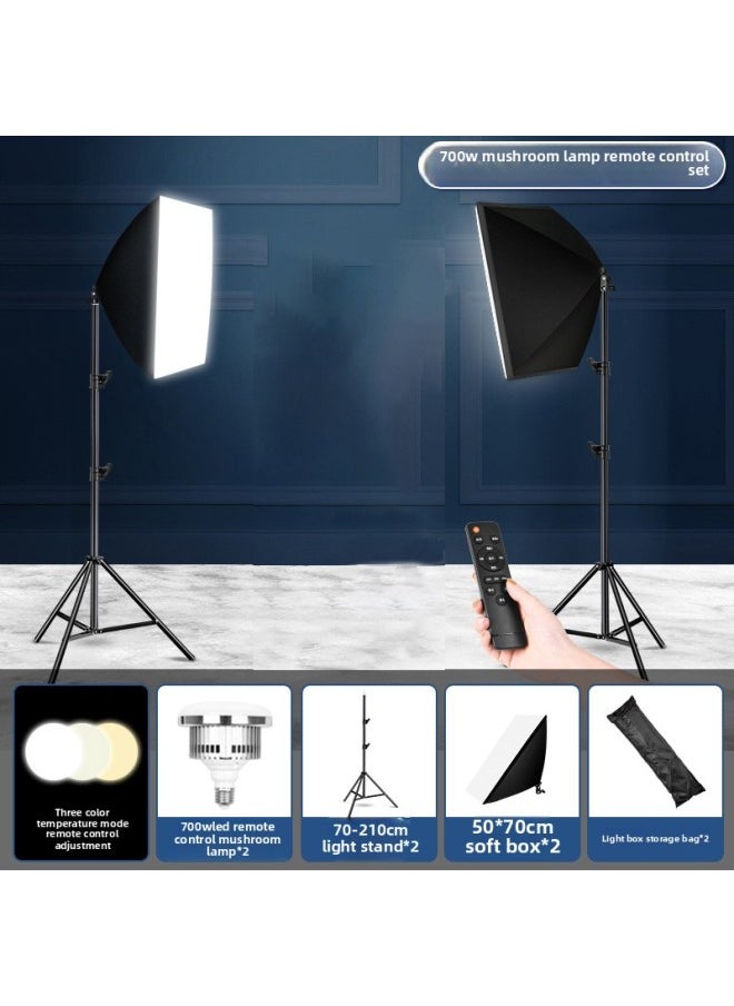 General - Live Professional Fill Light Photography Lamp Live Room Lighting Photography Lamp Anchor Photo Special Soft Light Fill Light-Color Of Light Source:Dual Lights 【high Display 700w Three-color Remote C - Image 1