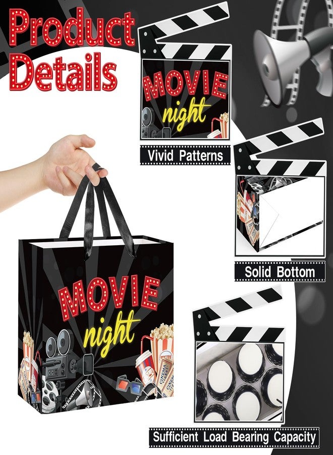 Woosytoo Movie Night Gift Bag Cinema Birthday Theme Wrapping Bag with Black Tissue Paper - Popcorn Film Reel Party Favor Sack for Kids Adults Birthday Red Carpet Movie Theater Decorations - Image 4