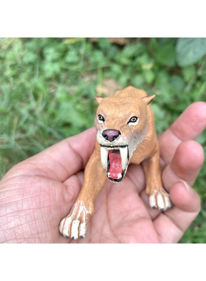 Children's Cognitive Simulation Wildlife Model Toy Big Lion Black Wolf Saber-toothed Tiger Toy Model Ornaments-Color:Black Wolf 127-934 - Image 3