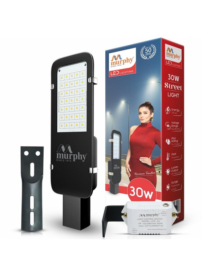 Murphy LED 30W Dusk to Dawn Auto Day/Night ON/Off Street Light, IP-65 Outdoor Light (Cool White, Pack of 1, Aluminum) - Image 1