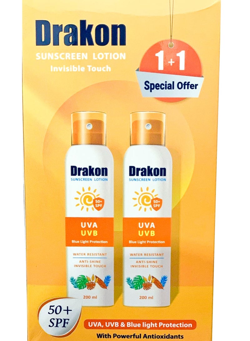 Drakon Sunscreen Lotion Spray With SPF50 2 Pieces 400Ml - Image 2