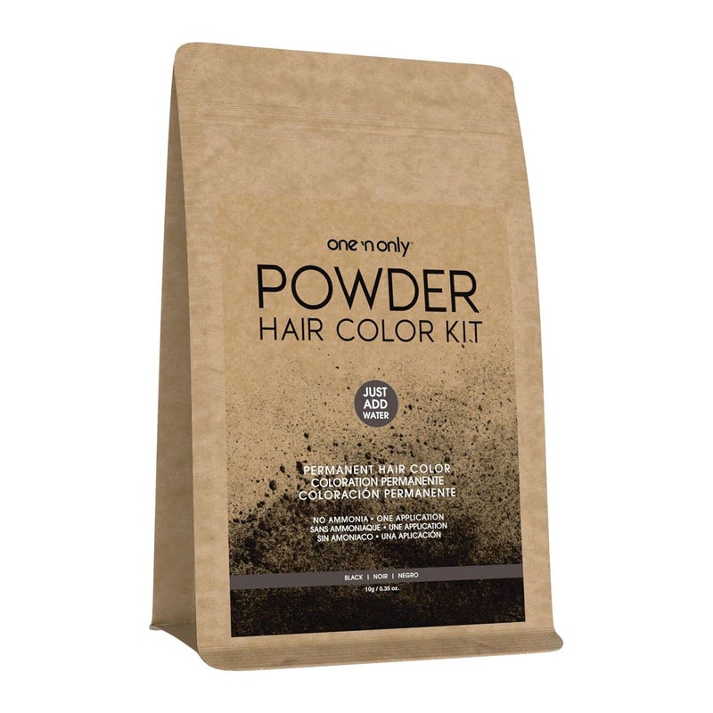 One N Only One N' Only Powder Hair Color Kit, Black, Permanent Color in Single Application, 100% Gray Hair Coverage without Lift, Just Add Water - No Developer Needed, Vegan and Cruelty Free - Image 1