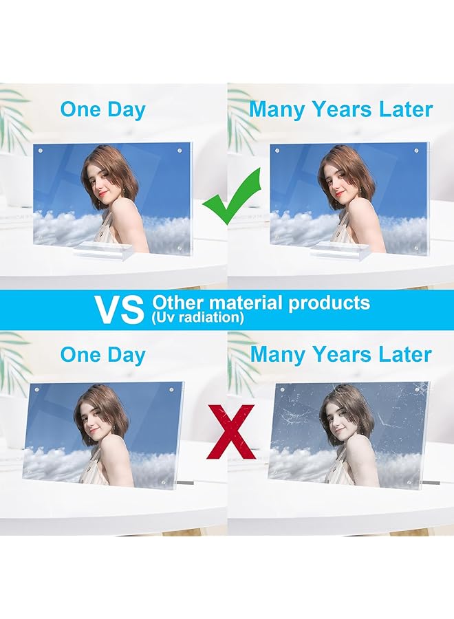 erorex Clear Acrylic Picture Frames 3Pcs Decorative Poster Photo Holder 4X6 Tabletop Display With Support Stand For Home Office Room Desktop Display - Image 5