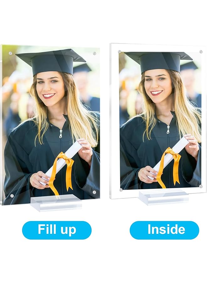 erorex Clear Acrylic Picture Frames 3Pcs Decorative Poster Photo Holder 4X6 Tabletop Display With Support Stand For Home Office Room Desktop Display - Image 4