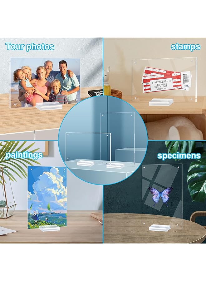 erorex Clear Acrylic Picture Frames 3Pcs Decorative Poster Photo Holder 4X6 Tabletop Display With Support Stand For Home Office Room Desktop Display - Image 3