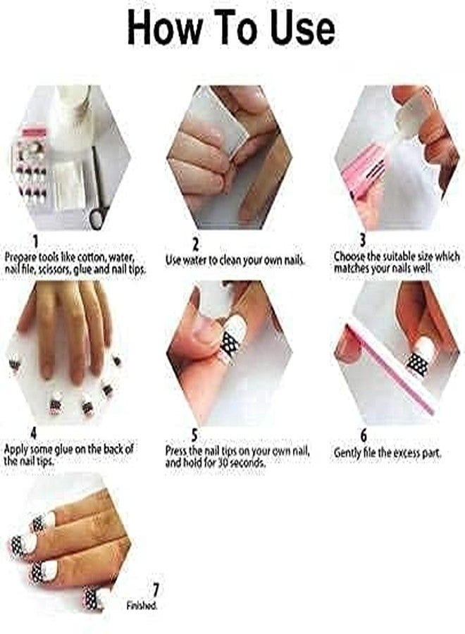 LANELLIE Artificial Nails Set With Glue Acrylic fake/False Nails Set Of 100 Pcs and Artificial Nail Glue 3gm, Reusable - Image 2