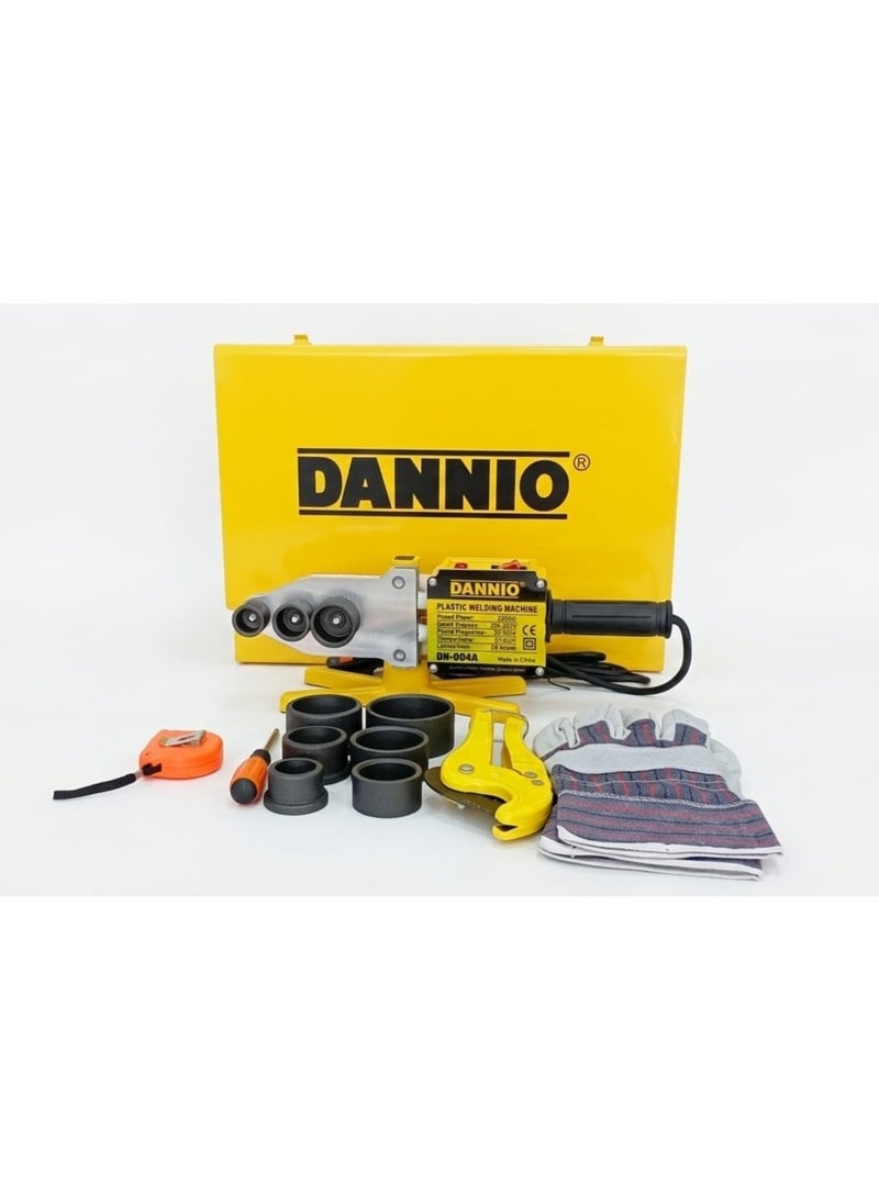 Dannio Plastic Pipe Welding Machine, Plastic Pipe Welding Kit, With 6 Diffrent Size Welding Head, PPR/PE Pipe Electric Heating Hot-Melt Tool, 0-320℃ Adjustment, With Iron Box + Heatproof Gloves + Pipe Scissors + Screw Driver + Measuring Tape, - Image 2