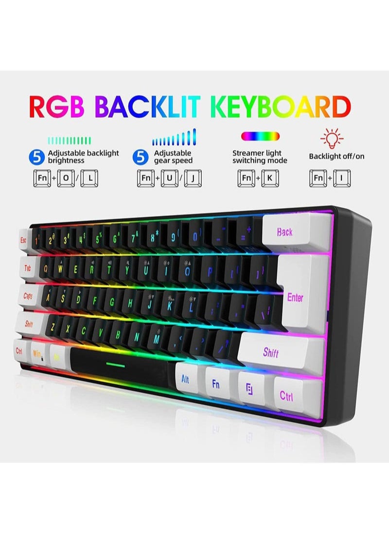 Captaintech Wired Gaming Keyboard and Mouse Combo – 60% Compact Mechanical Feel Keyboard, Ergonomic Design for PC Gamers  - Image 2