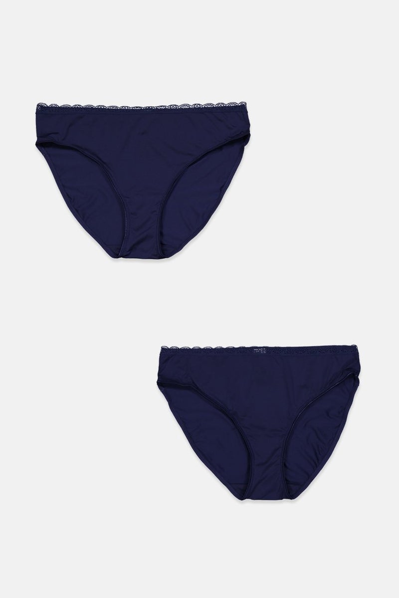 Tchibo Women 2 Pcs High Leg Brief, Dark Blue - Image 1