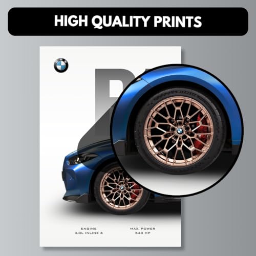 Funk You Store BMW M4 Poster Split Design BMW Car Posters | 3 A3 Sized Cars Poster for Wall | Large Size (89 x 42 cm) Sportscar Wall Decor | M4 CS Car Posters for Room | Supercar (B_026) - Image 5