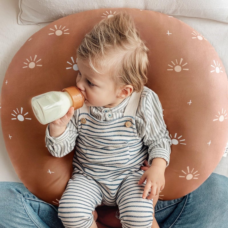 GRSSDER Nursing Pillow Cover Stretchy Minky Removable Nursing Covers for Breastfeeding Pillows, Ultra Soft Comfortable Slipcover for Boy and Girls, Sunny Bear - Image 5