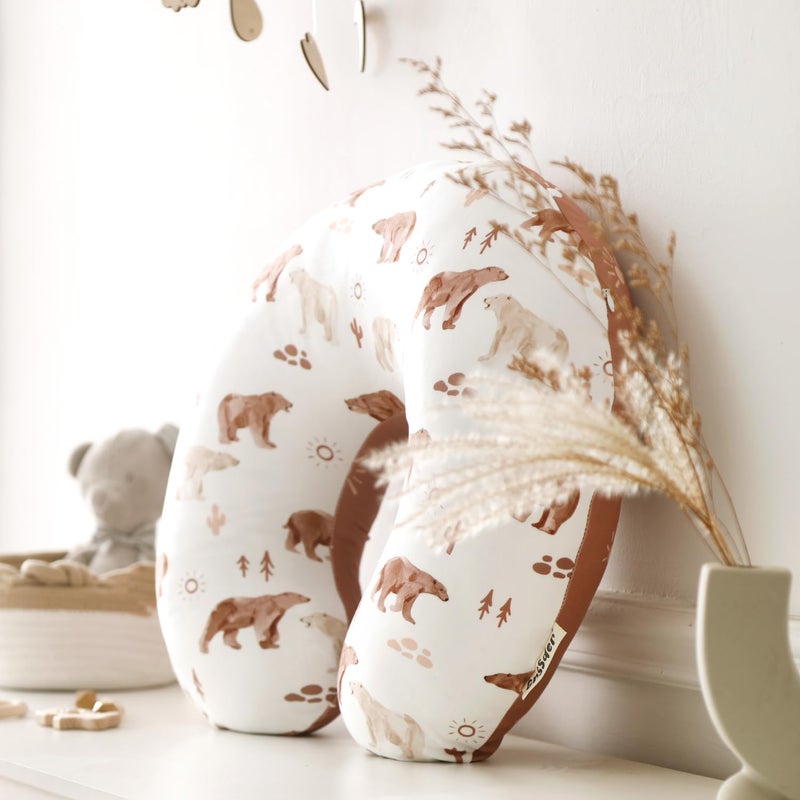 GRSSDER Nursing Pillow Cover Stretchy Minky Removable Nursing Covers for Breastfeeding Pillows, Ultra Soft Comfortable Slipcover for Boy and Girls, Sunny Bear - Image 4