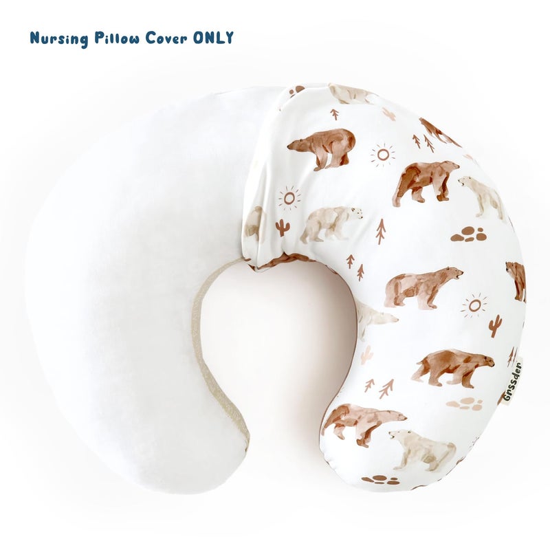 GRSSDER Nursing Pillow Cover Stretchy Minky Removable Nursing Covers for Breastfeeding Pillows, Ultra Soft Comfortable Slipcover for Boy and Girls, Sunny Bear - Image 2