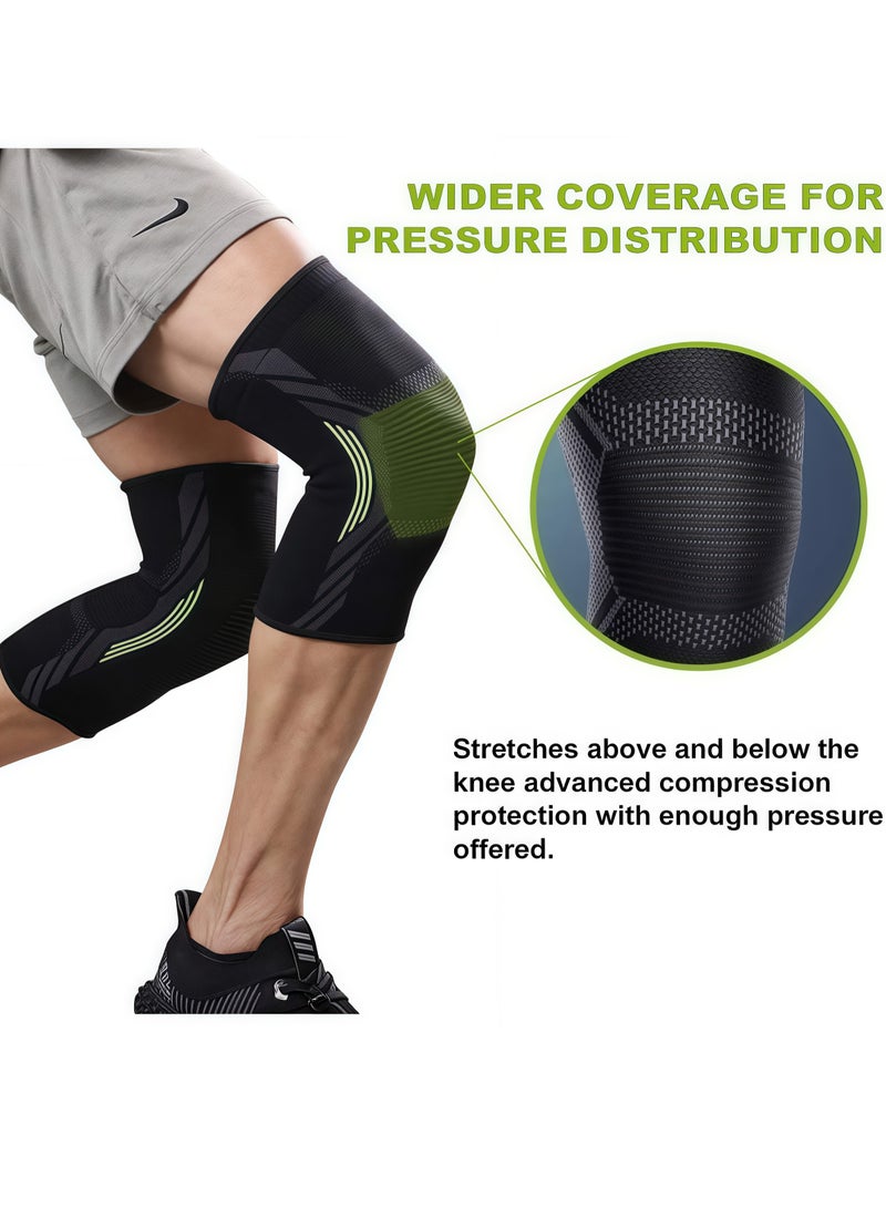 Knee Pads Knee Brace, Anti-Slip Sports Knee Pads for Relieve Arthritis Pain Joint Pain Tendonitis Meniscus Tear, Soft Breathable Knee Compression Sleeve for Men's and Women's Basketball Running Fitnes - Image 3
