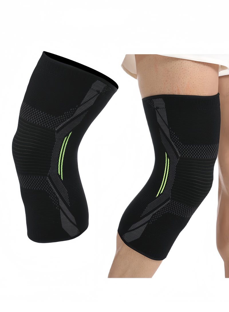 Knee Pads Knee Brace, Anti-Slip Sports Knee Pads for Relieve Arthritis Pain Joint Pain Tendonitis Meniscus Tear, Soft Breathable Knee Compression Sleeve for Men's and Women's Basketball Running Fitnes - Image 1