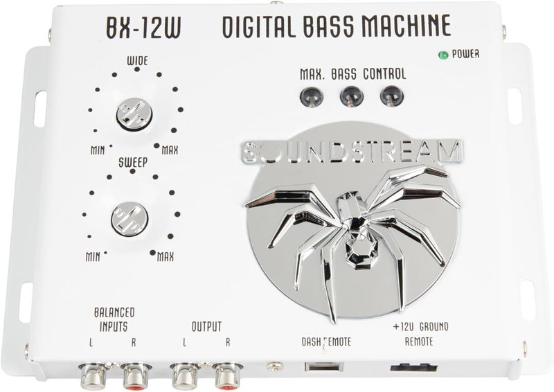 SOUNDSTREAM BX-12W – White Bass Processor | Subwoofer Bass Booster and Epicenter Alternative for Factory & Aftermarket Sound Systems | Car Audio Bass Restoration Processor with Remote Control - Image 1