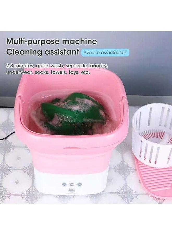 Portable Foldable Washing Machine – Mini Electric Washing Machine for Travel, Trips, and Apartments, Easy to Carry and Store, Blue - Image 3