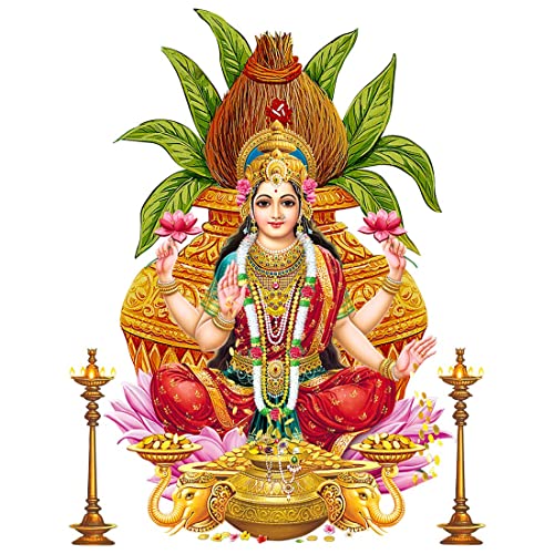 Decals Creation Laxmi Wall Sticker,Diwali Stickers for Living Room, Kids Room, Office, Pooja Room Size - 41 Cm X 51 Cm - Image 1