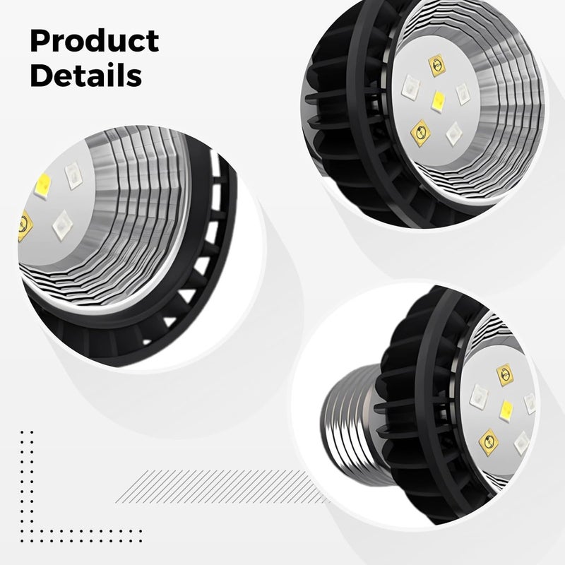 مصباح UVA/UVB للزواحف، 3 واط، لمبة UVB 5.0، قاعدة E27، تخليق فيتامين D3، غلاف ألومنيوم، 2.8 × 2.4 × 2.4 بوصة - Image 4