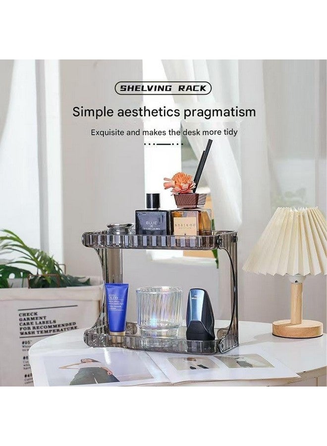 FEELING MALL Cosmetic Self Countertop Makeup Organizer Acrylic Storage for Makeup Brush,Hair Accessories,Jewelry,Skincare Vanity Display Cases, Skin Care Products, Desk Organizer (2 Layer, Clear) - Image 5