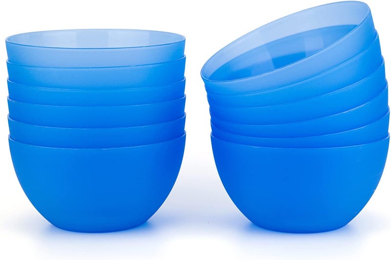 KX-WARE KXWARE Plastic Bowls set of 12  Unbreakable and Reusable 32oz6 inch Plastic CerealSoupSalad Bowls Blue  Dishwasher Safe BPA Free - Image 1
