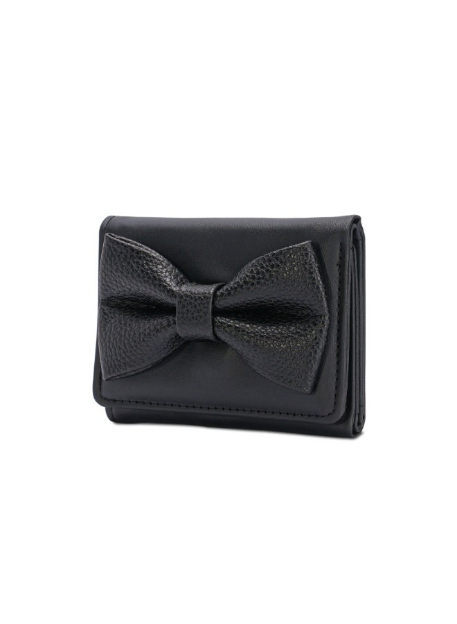 The Black Pearl Accessories Leather Flip Wallet & Card Holder with Multiple Pockets - Black - Image 2