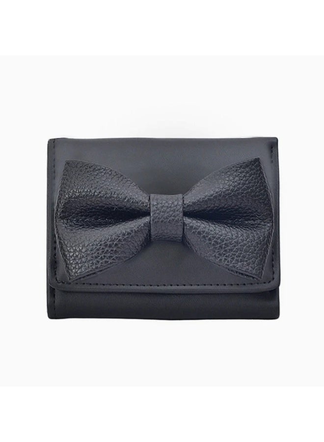 The Black Pearl Accessories Leather Flip Wallet & Card Holder with Multiple Pockets - Black - Image 1