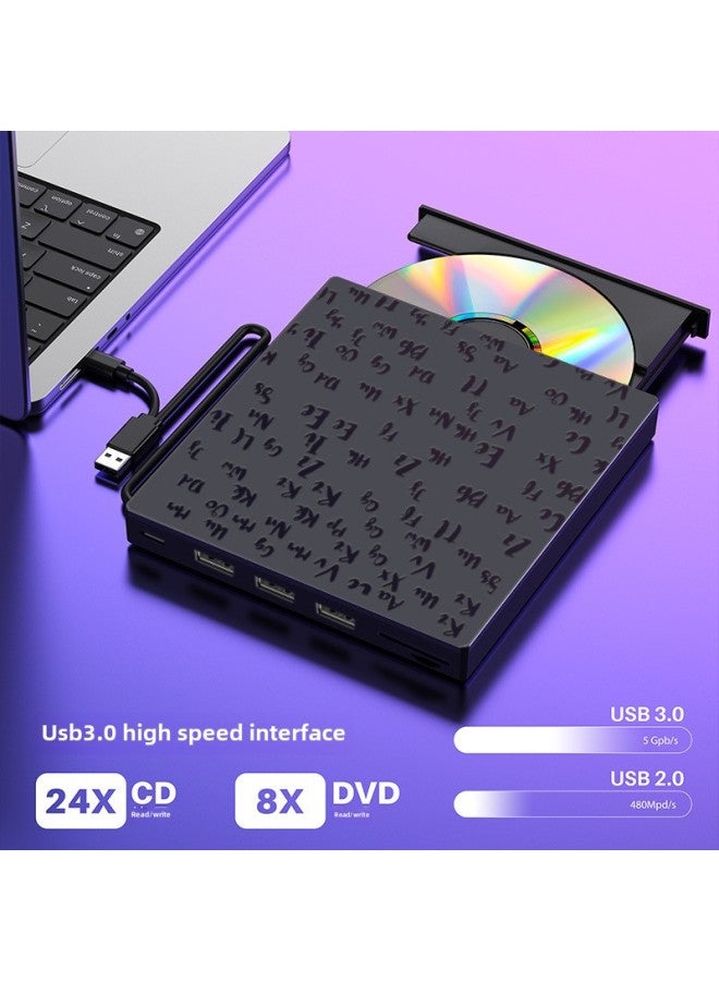 Seven-in-one Usb Drive Dvd Burner External Optical Drive Reading And Engraving Integrated Notebook Computer External CD Burning-Colour:7 In 1 【USB-C*2/USB*2/SD/TF/DC5V】  - Image 4