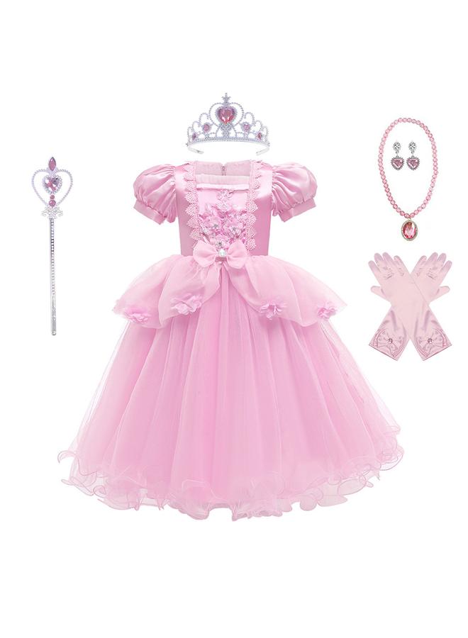Y&D Girls Princess Dress Up Costume Butterfly Tulle Dress+Accessories Birthday Party  Carnival Cosplay - Image 1
