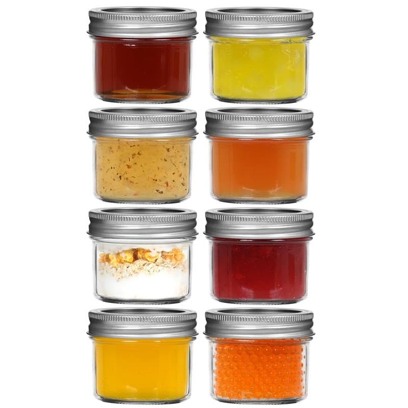 Bexter (Pack of 6) Smooth Crystal Mason Jelly Jars with Lids and Bands â€“ Quarter Pint (4 oz) Size â€“ Ideal for Canning, Pickling, Juices, Jams & Jellies - Image 5