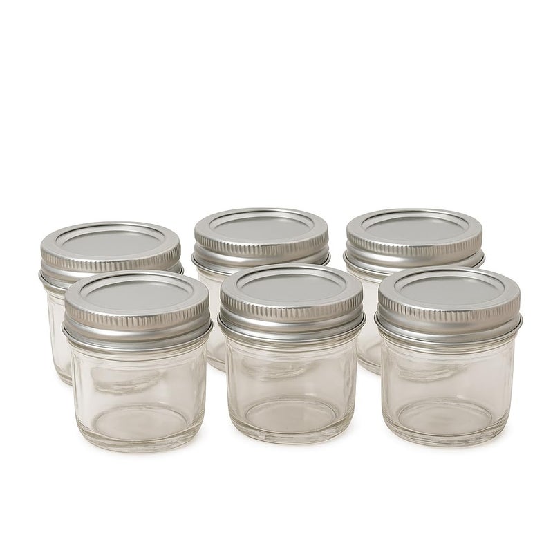 Bexter (Pack of 6) Smooth Crystal Mason Jelly Jars with Lids and Bands â€“ Quarter Pint (4 oz) Size â€“ Ideal for Canning, Pickling, Juices, Jams & Jellies - Image 2