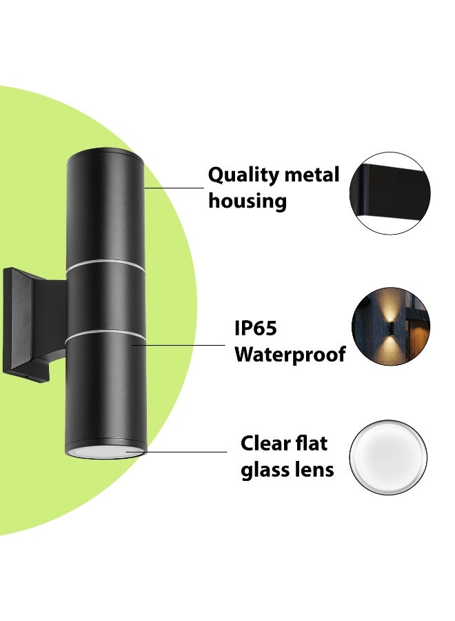 ALFRIDAY Outdoor Wall Light, Double Side GU10 Holder, IP65 Waterproof, Modern Up Down Cylinder Wall Lamp, Surface Mounted - Image 3