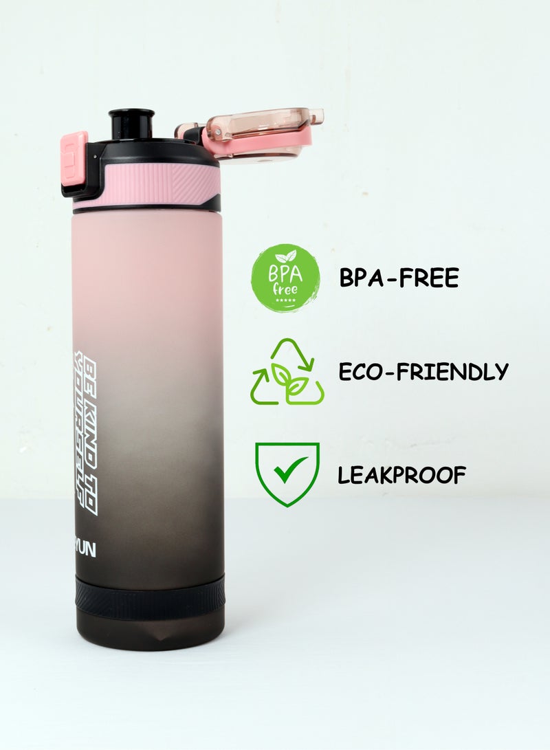 توشيونيكس زجاجة مياه شرب رياضية سعة 900 مل مع مزلاج آمن وغطاء قابل للقفل بلمسة واحدة ومقبض حمل على الغطاء - خالية من مادة BPA، غطاء مانع للتسرب، صديقة للبيئة، بلاستيك، كوب مياه قابل لإعادة الاستخدام للبالغين والأطفال في المدرسة والمكتب والترطيب اليومي والصالة الرياضية واللياقة البدنية والأنشطة الخارجية والرياضة والسفر، زجاجة سعة 30 أونصة - Image 3