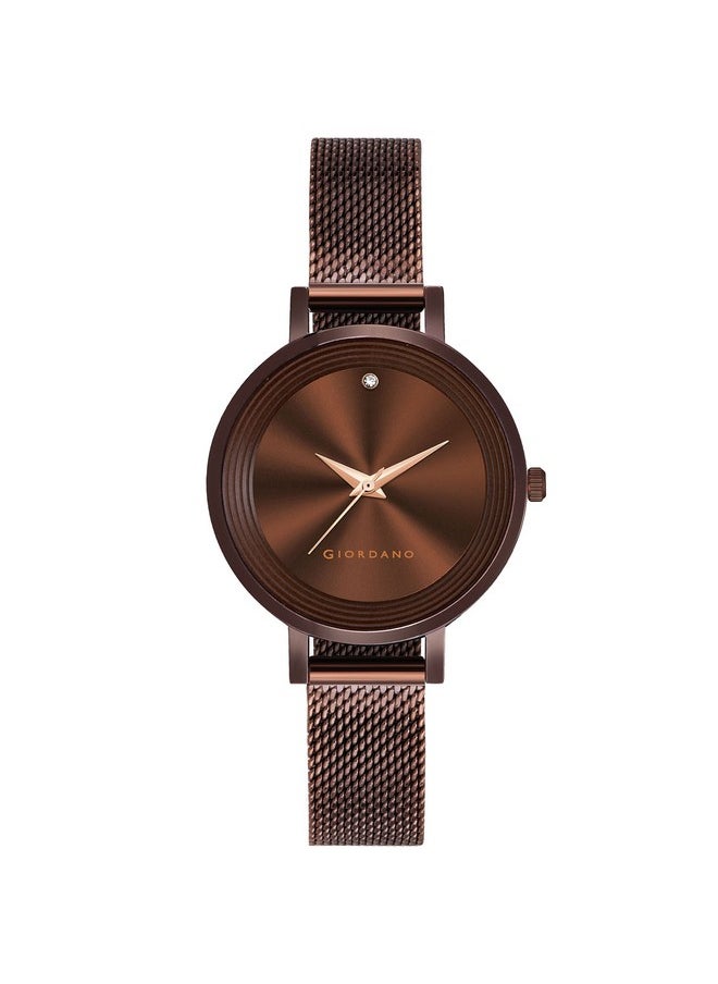 GIORDANO Giordano Fashionista Collection Stylish Analogue Watch for Women | Unique Design with Color Variant Mesh Metal strap | Ladies Wrist Watch to Compliment Your Look Ideal Gift for Women’s |Girls - GD4067  - Image 1