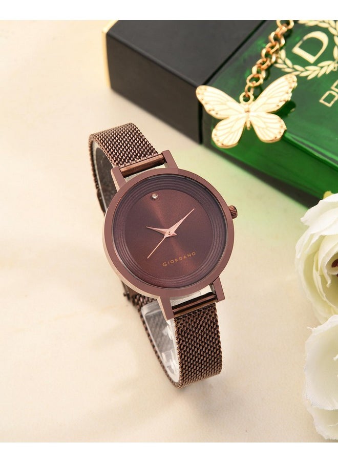 GIORDANO Giordano Fashionista Collection Stylish Analogue Watch for Women | Unique Design with Color Variant Mesh Metal strap | Ladies Wrist Watch to Compliment Your Look Ideal Gift for Women’s |Girls - GD4067  - Image 3