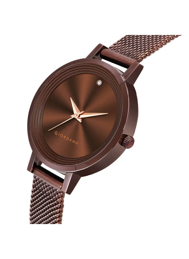 GIORDANO Giordano Fashionista Collection Stylish Analogue Watch for Women | Unique Design with Color Variant Mesh Metal strap | Ladies Wrist Watch to Compliment Your Look Ideal Gift for Women’s |Girls - GD4067  - Image 2