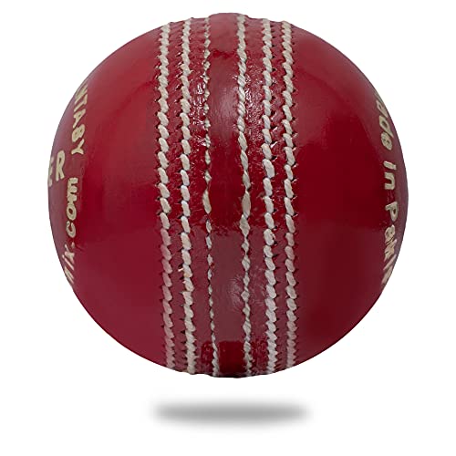 Cricnix Junior Cricket Ball for Cricket Bat | 142g Leather Ball Designed for Net Practice | Red Ball, Pink or White for Sport Outdoor | Multiple Set Options for Junior Cricket Game (Red, 1-Pack) - Image 3