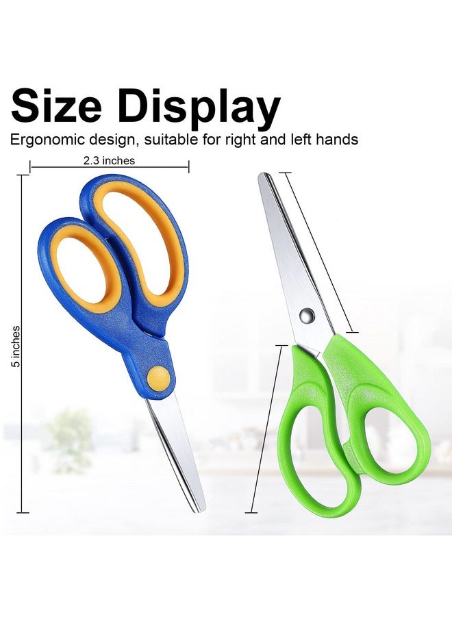 Reginary 78 Pcs Kids Scissors Bulk 5 Inch Student Scissors Children Blunt Tip Safety Scissors Multipurpose Scissors Rounded Tip Child Scissors For Office Home School Craft Suppliesmulticolor  - Image 2