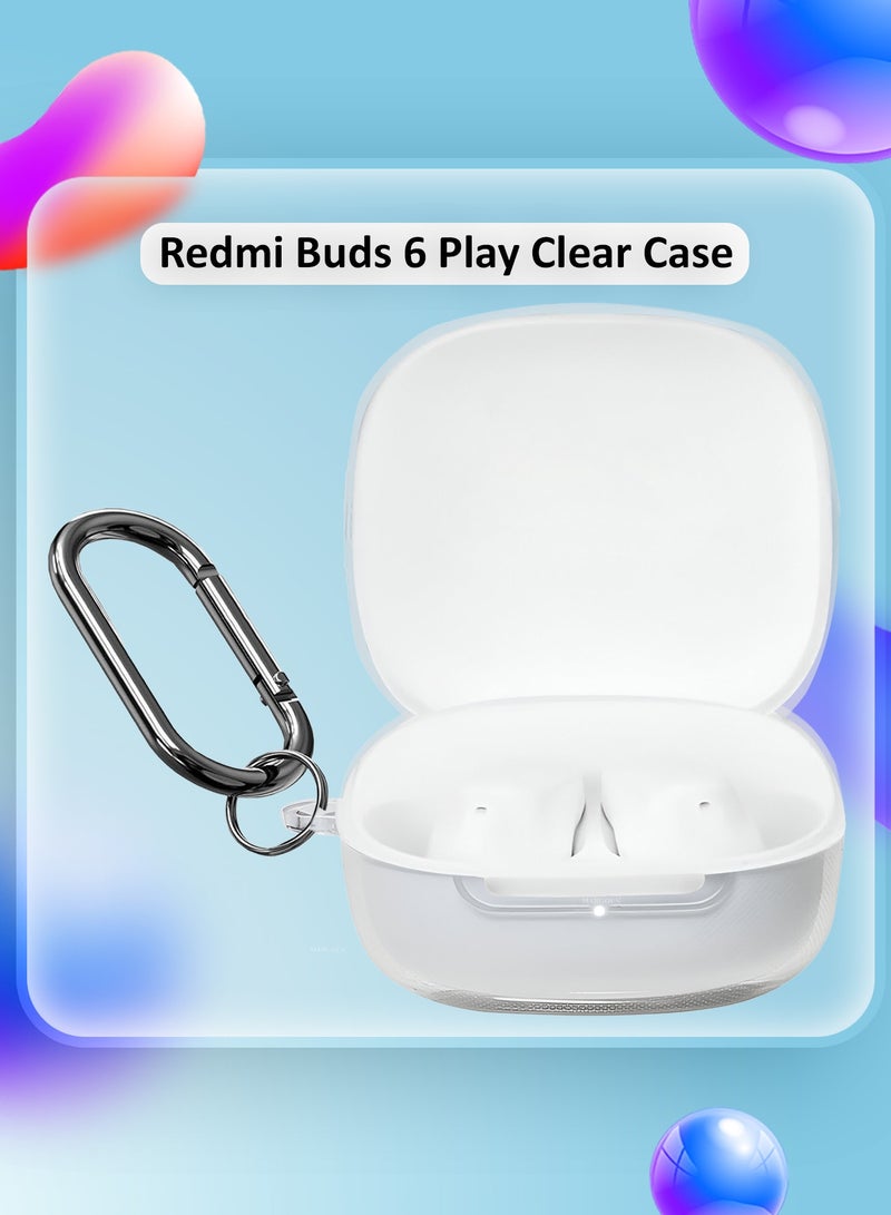 CATANES TPU Protective Cover for Redmi Buds 6 Play Case - with Lightweight Slim Design and Metal Keychain - Clear - Image 2