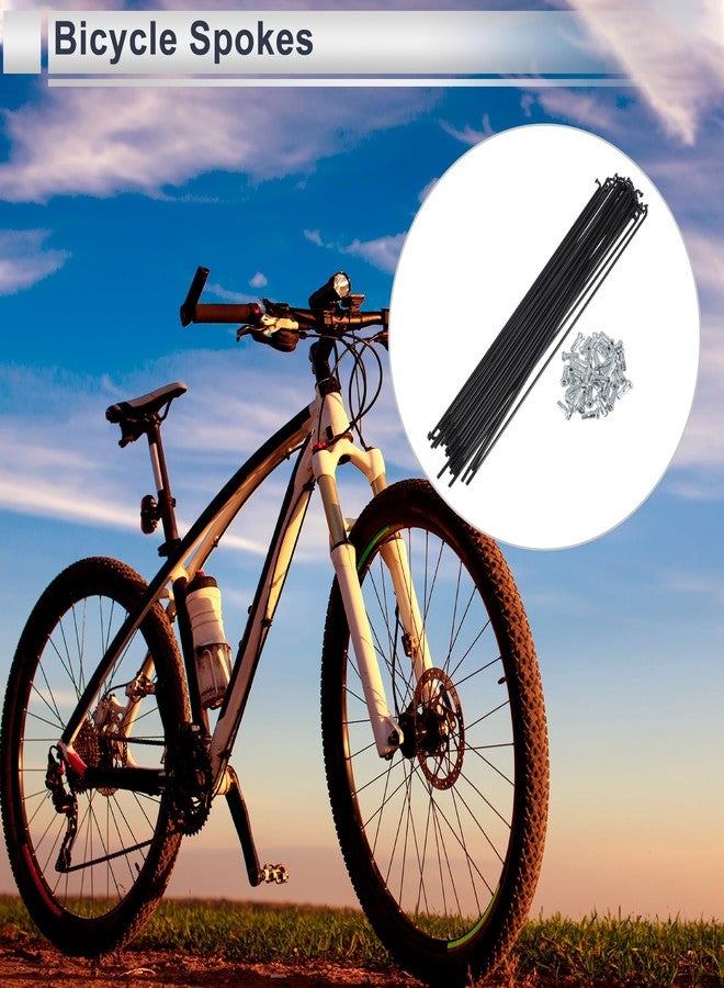 RATCHROLL 1 Set Universal Bicycle Spokes 13G 235mm Length Bike Wheel Spokes Nipple Black 45 Steel - Image 2