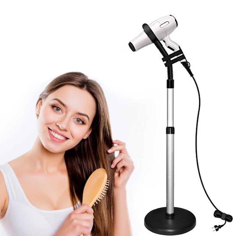 LUEXBOX Hair Dryer Stand 360 Degree Rotating Lazy Stand with Heavy Base HandsFree Blow Dryer Holder Adjustable Height Holder - Image 3