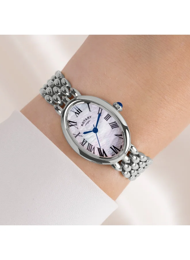 ROTARY  Rotary Ladies Heritage Astoria Mother Of Pearl Dial Stainless Steel Pebble Bracelet Watch - RLB10023/07 for Women | Best Price UAE