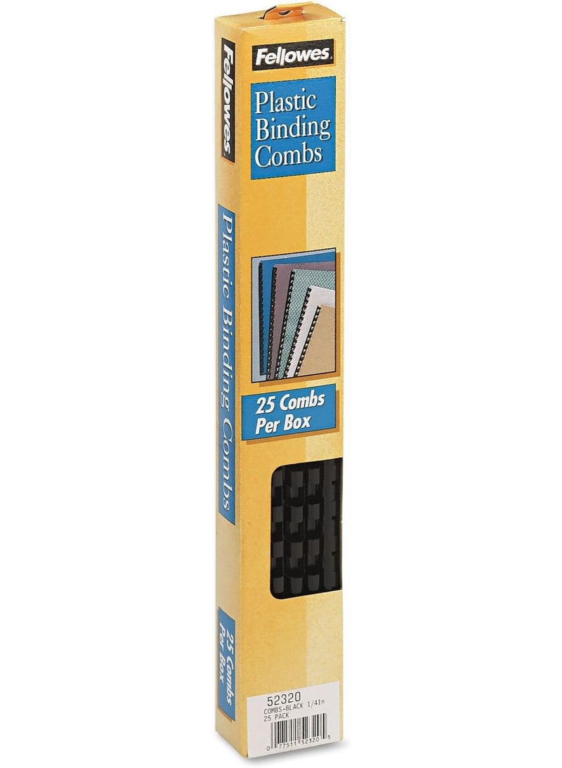 Fellowes Fellowes 1/4in Black Binding Combs (25 Pack)  - Image 5