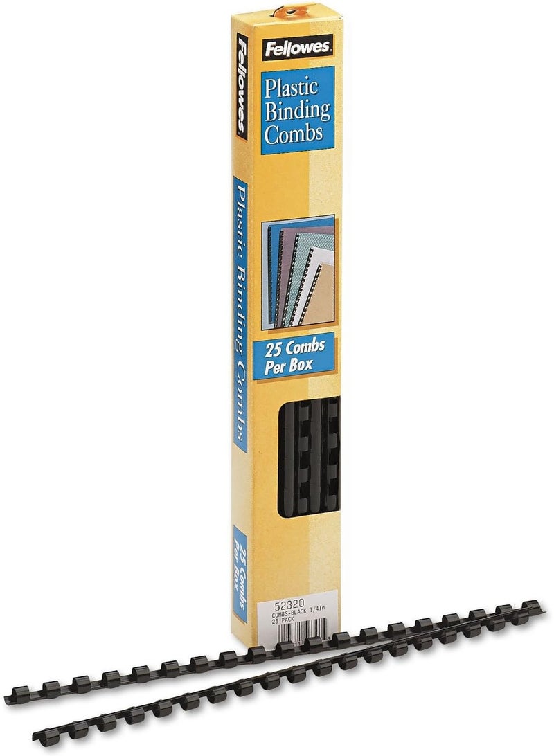 Fellowes Fellowes 1/4in Black Binding Combs (25 Pack)  - Image 4