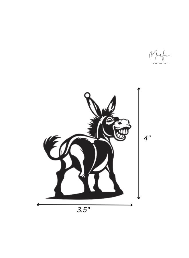 MIRFA Rearview Mirror Hanging Pendant - Wood - Black (Smiling Donkey) - Image 4