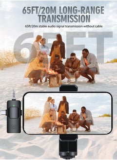 ماركة غير محددة 3 في 1 ميكروفونات لافالير لاسلكية 3 في 1 لأجهزة iPhone و iPad و Android والكاميرا، ميكروفون USB-C، بطارية 7 ساعات، ميكروفون صغير مع خاصية تقليل الضوضاء لتسجيل الفيديو، مدونة فيديو، يوتيوب، تيك توك  - Image 4