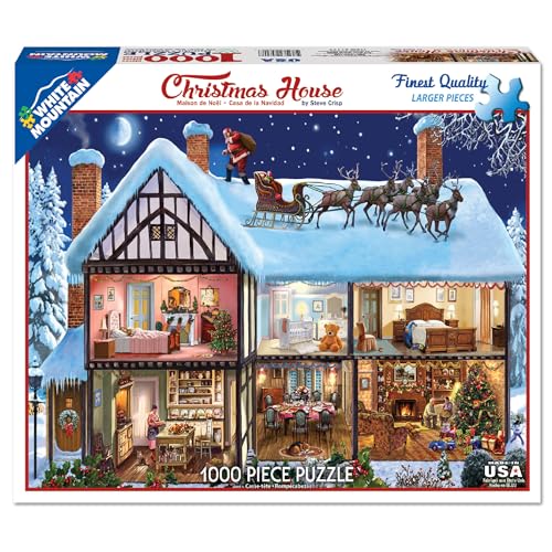 White Mountain Christmas House Jigsaw Puzzle Christmas Puzzles 1000 Pieces for Adults and Families - Image 5