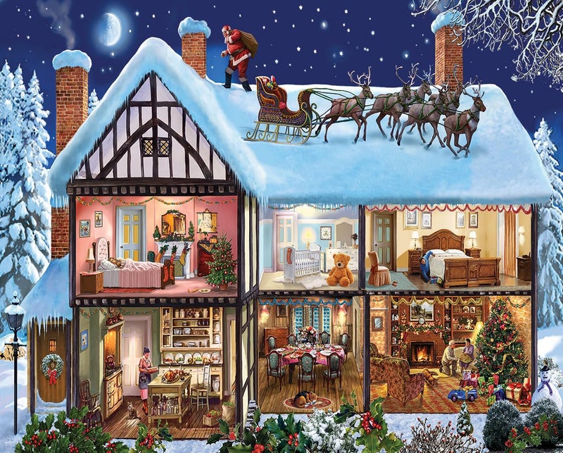 White Mountain Christmas House Jigsaw Puzzle Christmas Puzzles 1000 Pieces for Adults and Families - Image 3