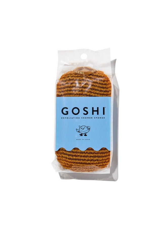 GOSHI Exfoliating Shower Sponge - Rip-Resistant, Rapid-Drying Exfoliating Bath Sponge for All Skin Types - Marigold Yellow - Made in Japan - Image 1
